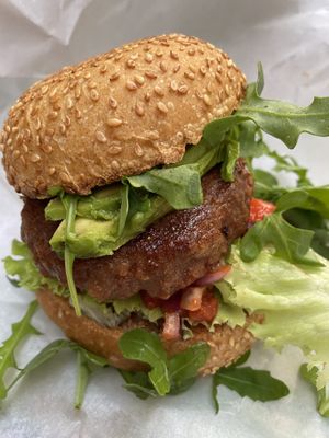 The best burger   at Peacefood Cafe in Montpellier