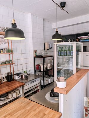 Inside at Peacefood Cafe in Montpellier