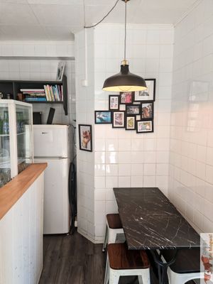 Inside seats at Peacefood Cafe in Montpellier