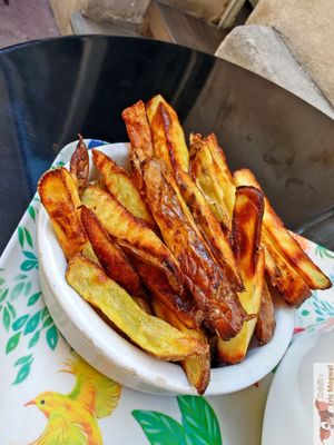 French fries home made at Peacefood Cafe in Montpellier