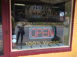 100% vegan! :-) at Soul Vegetarian - Highland in Atlanta
