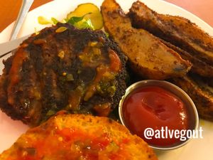 Lentil burger  at Soul Vegetarian - Highland in Atlanta