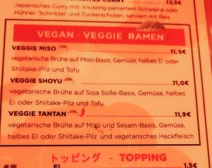 Ramen vegans options at Ramen1974 in Dresden