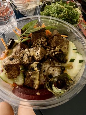 Vegan poke with tofu and mushrooms   at Coco and Moss in Savannah