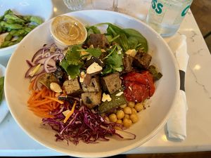 Chicky Bohemian bowl with tofu substituted  at Coco and Moss in Savannah