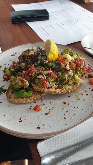 Avo Smash with Vegan Feta at Grouse in Carnegie