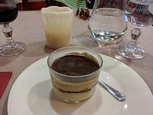Vegan tiramisu at Landare in San Sebastian