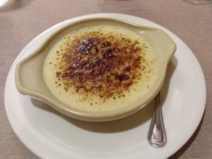 Daily menu / dessert / Crema catalana - crème brûlée at Landare in San Sebastian