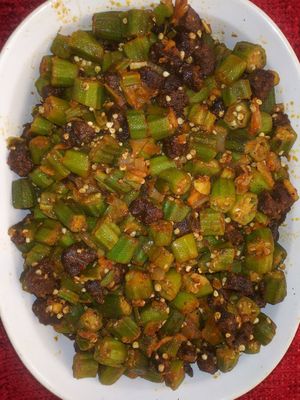 Okra at Vege Kingdom Cafe in Newark