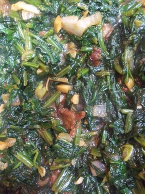 Spinach at Vege Kingdom Cafe in Newark