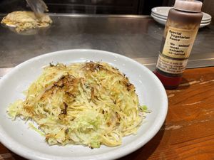 Vegan Okonomiyaki   at Kurawanka in Miyajima