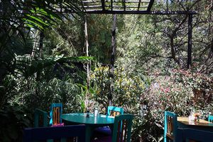 Garden setting at Deli Jasmin in Panajachel