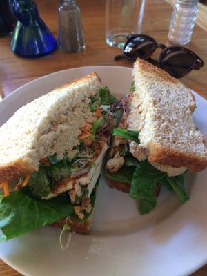 Tofu and hummus sandwich at Deli Jasmin in Panajachel