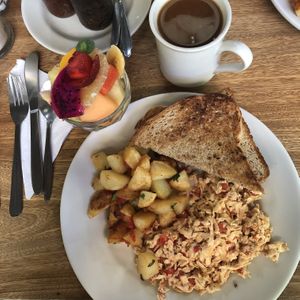 Tofu scrambled  at Deli Jasmin in Panajachel