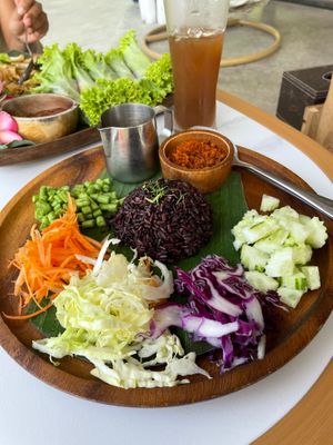 The Khao Yam salad was incredible with the tamarind dressing and curried coconut on top at Jaiyen Resort in Koh Yao Noi