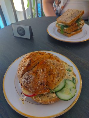 Sandwich with vegan egg substitute at STOR - Bracka in Warsaw