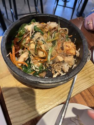 Veggie bibimbap with tofu  at Dragon King's Daughter in Louisville
