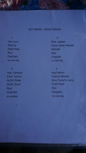 Vegetarian Set Menues at Chennai in Luang Prabang