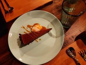 Dark Chocolate tart at Dishidrop in Sheffield