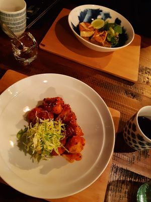 grilled tofu and fried cauliflower at Dishidrop in Sheffield