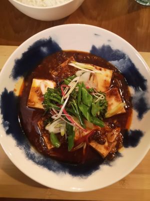 Beautifully cooked silken tofu at Dishidrop in Sheffield