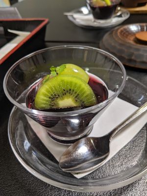 Grape jelly dessert at Souji-in in Koya