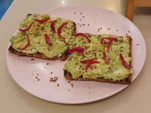 Avocado toasts at Brambles in Dubai