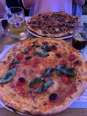 Pizza with vegan cheese 😍 at Hafenliebe in Neuss