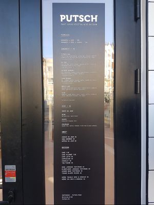 Le menu at Putsch in Montreuil