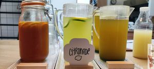 Home made drinks at Putsch in Montreuil