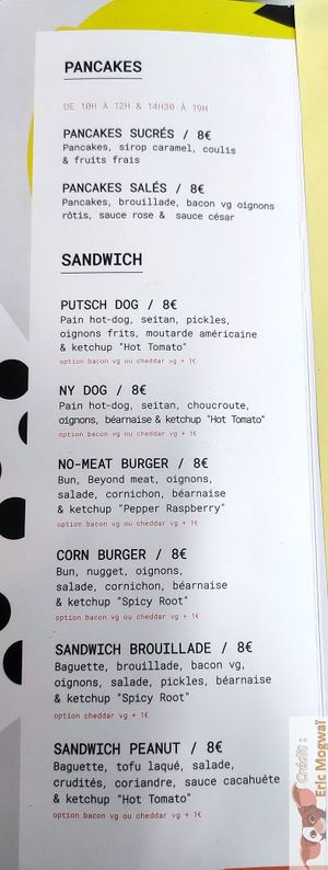 Week menu at Putsch in Montreuil