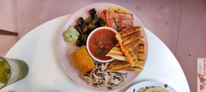 Salted plates for brunch at Putsch in Montreuil