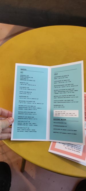 Menu at Putsch in Montreuil