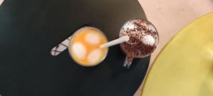 Ginger, orange, and carrot juice at Putsch in Montreuil