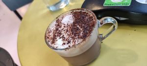 My hot chocolate with almond milk at Putsch in Montreuil