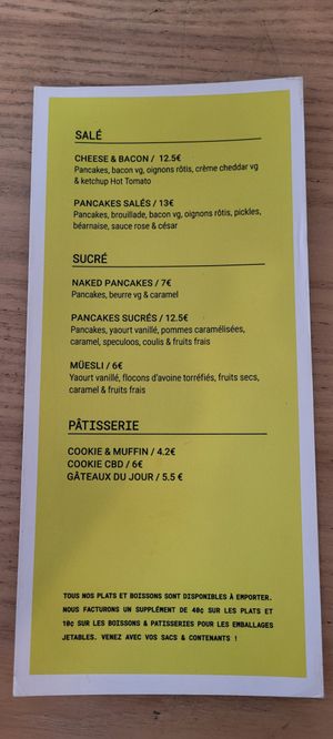 Breakfast menu. at Putsch in Montreuil