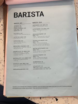 Menu  at Putsch in Montreuil