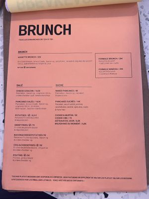 Menu  at Putsch in Montreuil