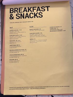 Menu  at Putsch in Montreuil