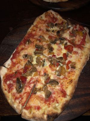 Vegan pizza at Basil & Grape in Croydon