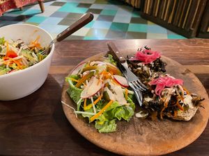 Amazing sandwich with secret Hibiskus topping!   at Elela in Valladolid