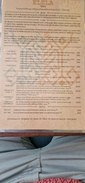 Menu1 at Elela in Valladolid