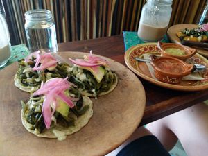 Tacos Rajas at Elela in Valladolid