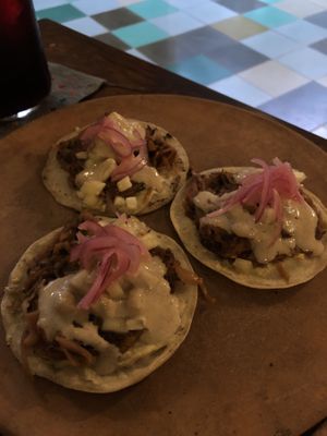 Tacos de Yaca al pibil  at Elela in Valladolid