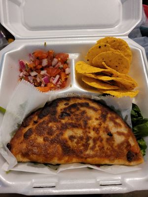 Black Bean, Corn, Tomato, Onion, Daiya Cheese with Chips n Salsa at Vegan Town in Johnson City