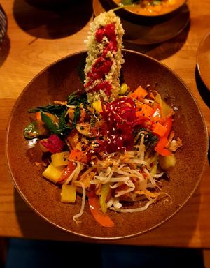 #23 Udon Noodles with Tofu and veggies at TA Vegan House in Hamburg