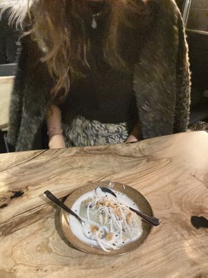 Order the banana dessert!  at TA Vegan House in Hamburg