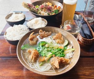 A lot of delicious food here:) at TA Vegan House in Hamburg