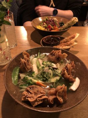 golden lotus bowl at TA Vegan House in Hamburg