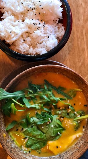 Curry 🌱👍 at TA Vegan House in Hamburg